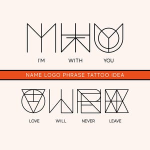 Diseño de tatuaje con frase y nombre: monograma minimalista (digital) TikTok