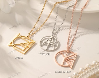Collier avec logo prénom | Pendentif monogramme personnalisé | Bijoux personnalisés