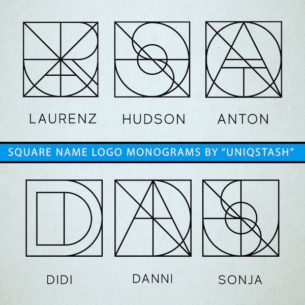 Création de logo personnalisé. Tatouage minimaliste personnalisé, monogramme de couple dans un carré. Idée cadeau.