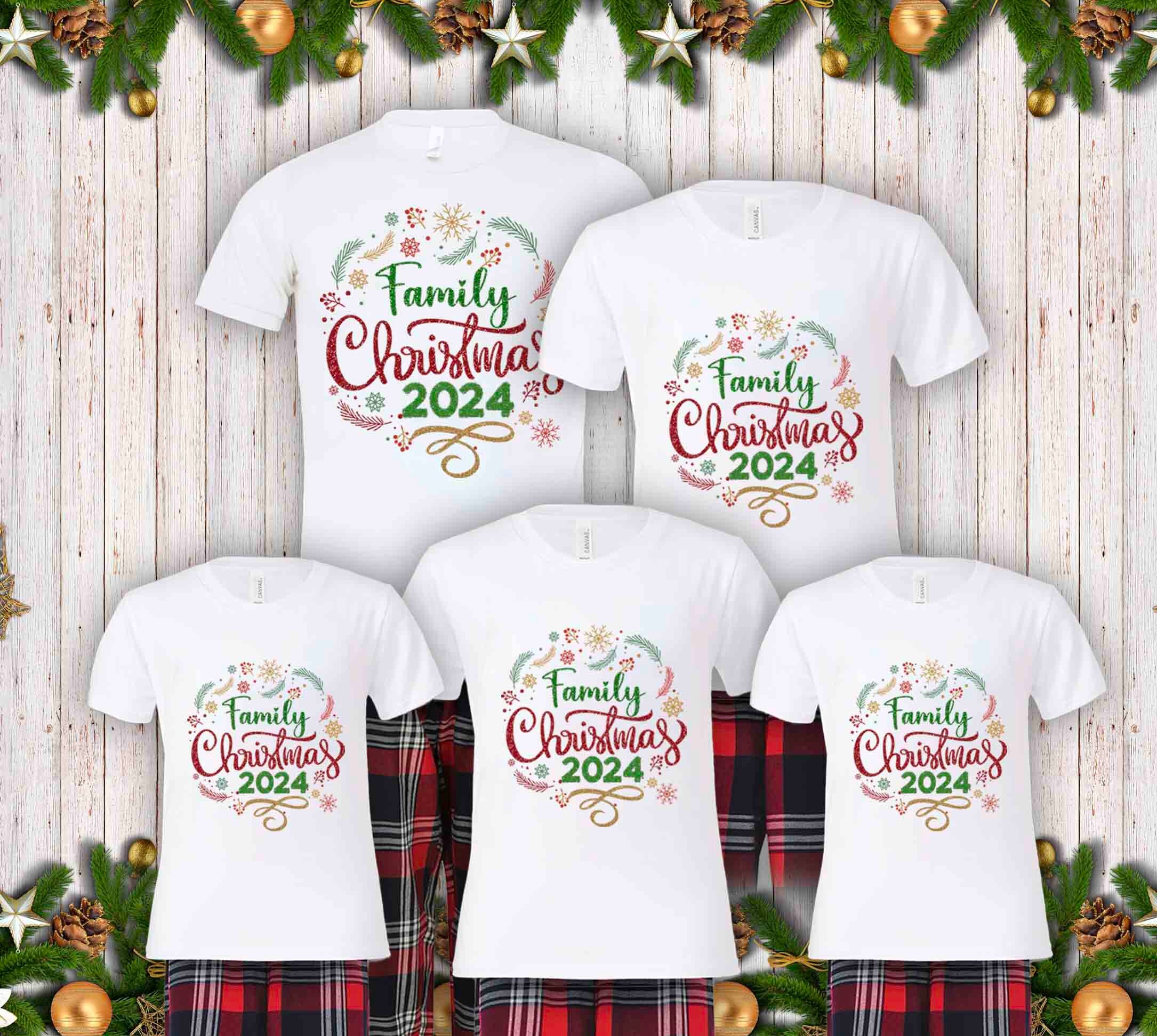 Family Christmas 2024 Png, Family Christmas 2024 Sequin PNG, 2024