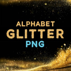 Glitter Alphabet PNG, Gold Faux Sequin PNG, Glam Alphabet Clipart, Glitter letters, Varsity Letters, Digital Download, Gold Foil alphabet