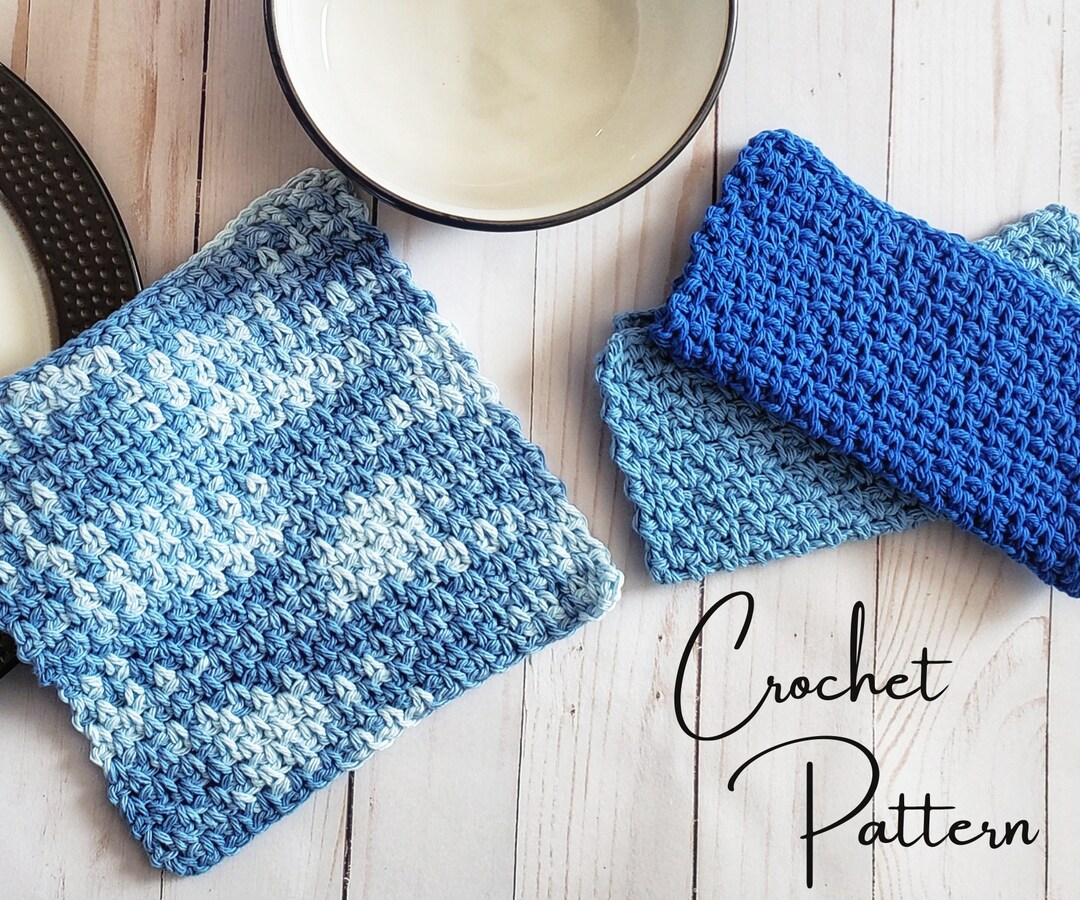 Dish Script Crochet Pattern Camden Dish Cloth Crochet Pattern - Digital Download - Crochet Pattern ...