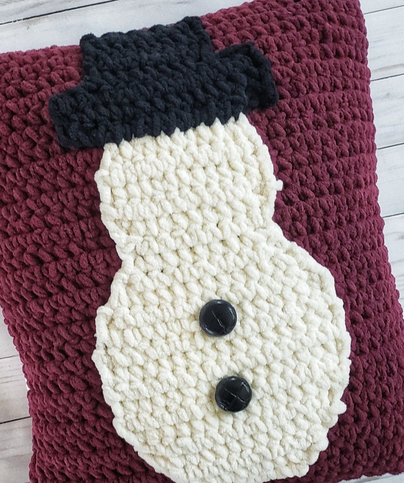 Snowman Throw Pillow Crochet Pattern Digital Download Crochet Pattern ...