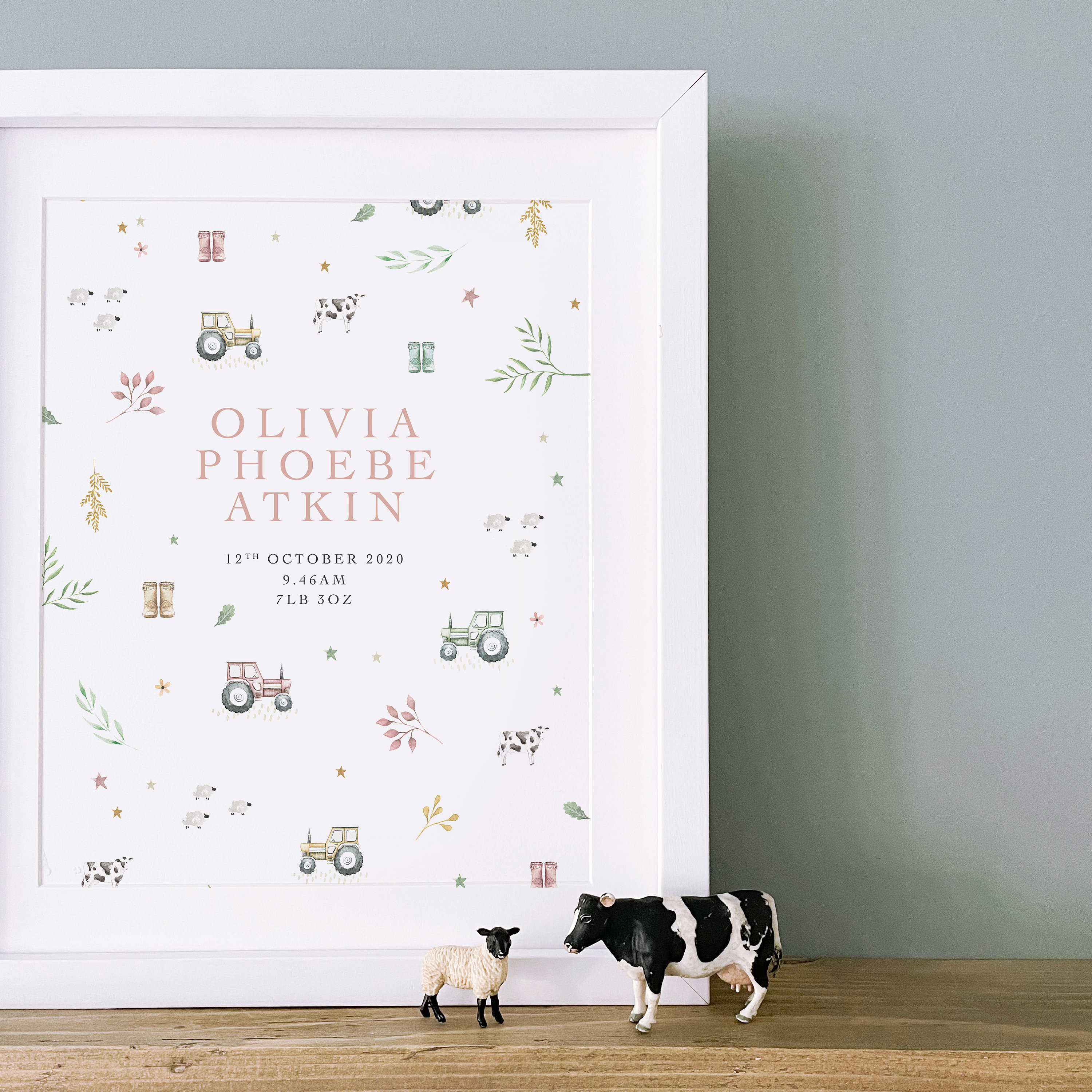 Farm Theme Girls Name Print Etsy