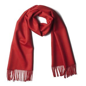 Bufanda roja exclusiva 100 % alpaca baby – suavidad & calor invernal – regalo perfecto