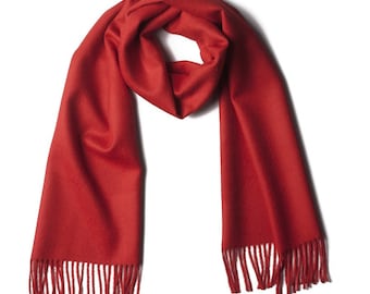 Exclusive Red 100% Baby Alpaca Scarf – Softness & Winter Warmth – Perfect Gift