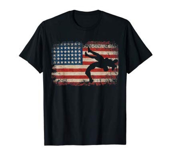 Wrestling Shirt American Flag Gift for Wrestler | Etsy