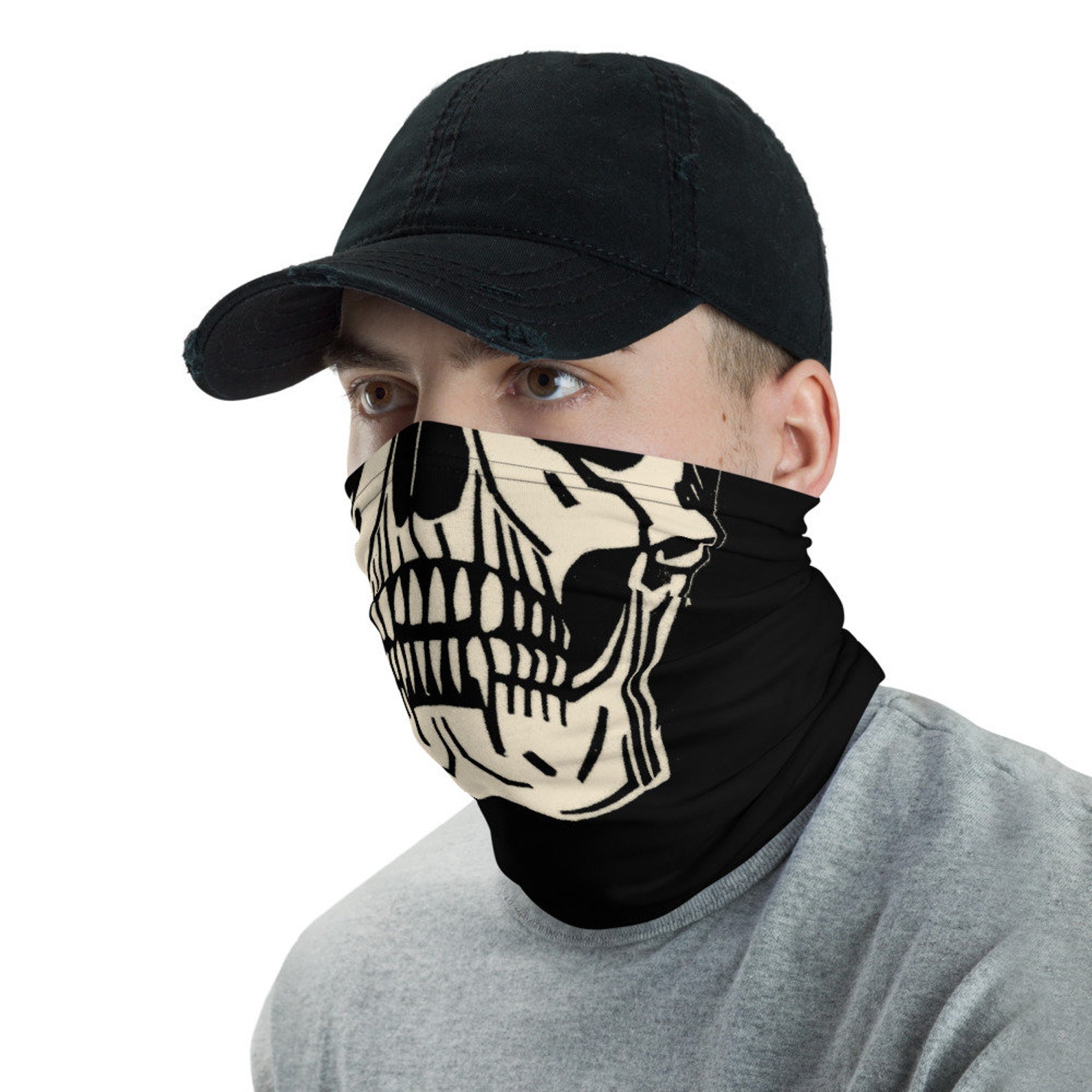 Neck Gaiter Face Mask Skull Print Skull Skulls Graphic Etsy