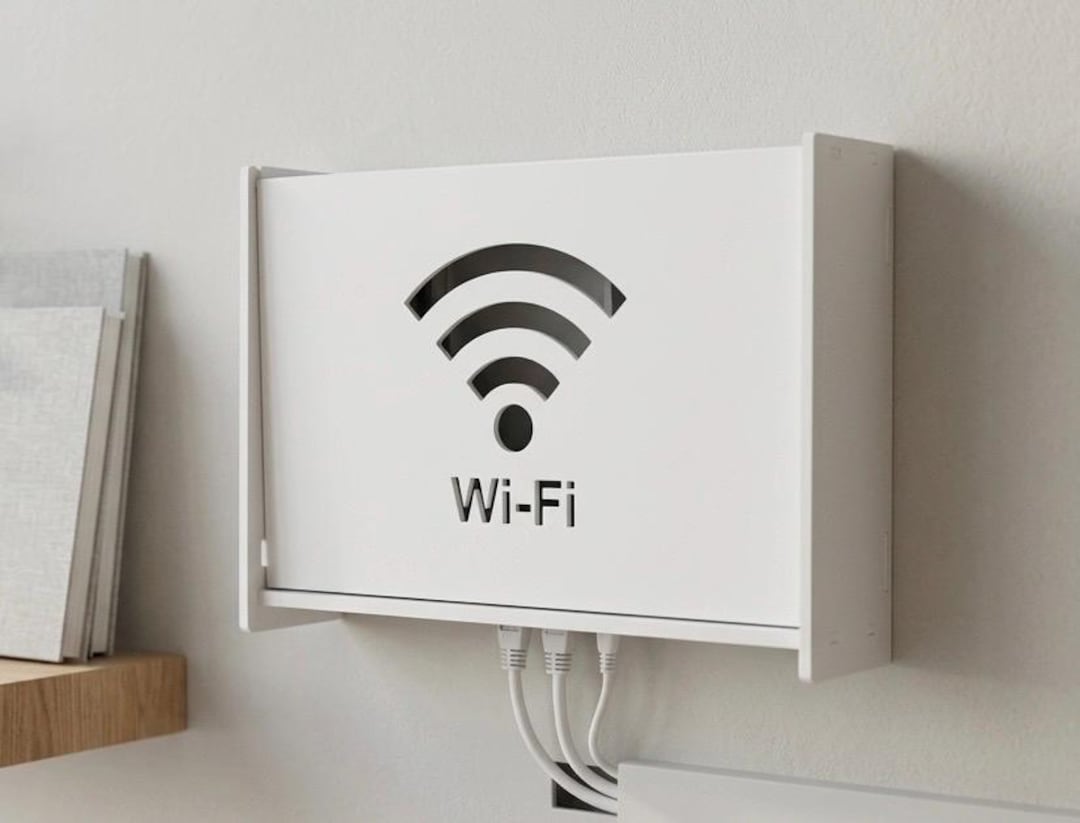 Modem Cover White Wifi Router Cover Box, Minimalist Modem Hidden Storage ...