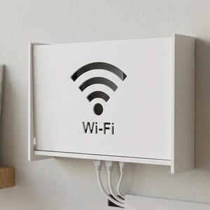 Weiße WLAN-Router-Abdeckung, minimalistisches Modem-Versteck, dekorative Kabelmanagementbox, Wandmontage-Router-Abdeckung
