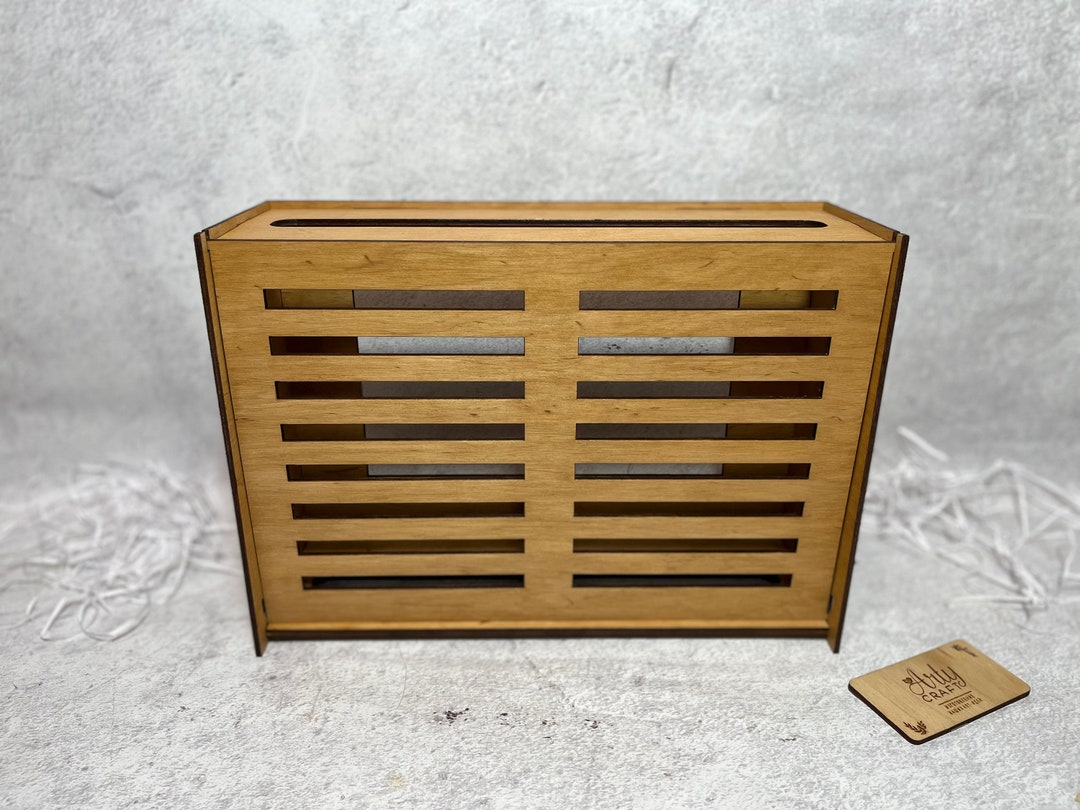 Oak Wood Wifi Router Cover Box, Natural Wooden Cable Management ...