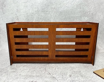 Router storage box &quot;Lines&quot; 30x15x7 cm Teak