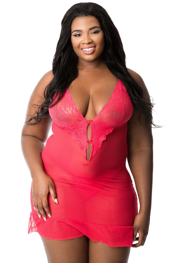 Peek-a-boo Babydoll Plus Size Lingerie Organic -