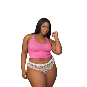 Plus Size Lace Trimmed Thong Plus size lingerie Thong Panties Gift for Women Sexy Underwear Womens Thong Bodysuit Lingerie Party Invitation