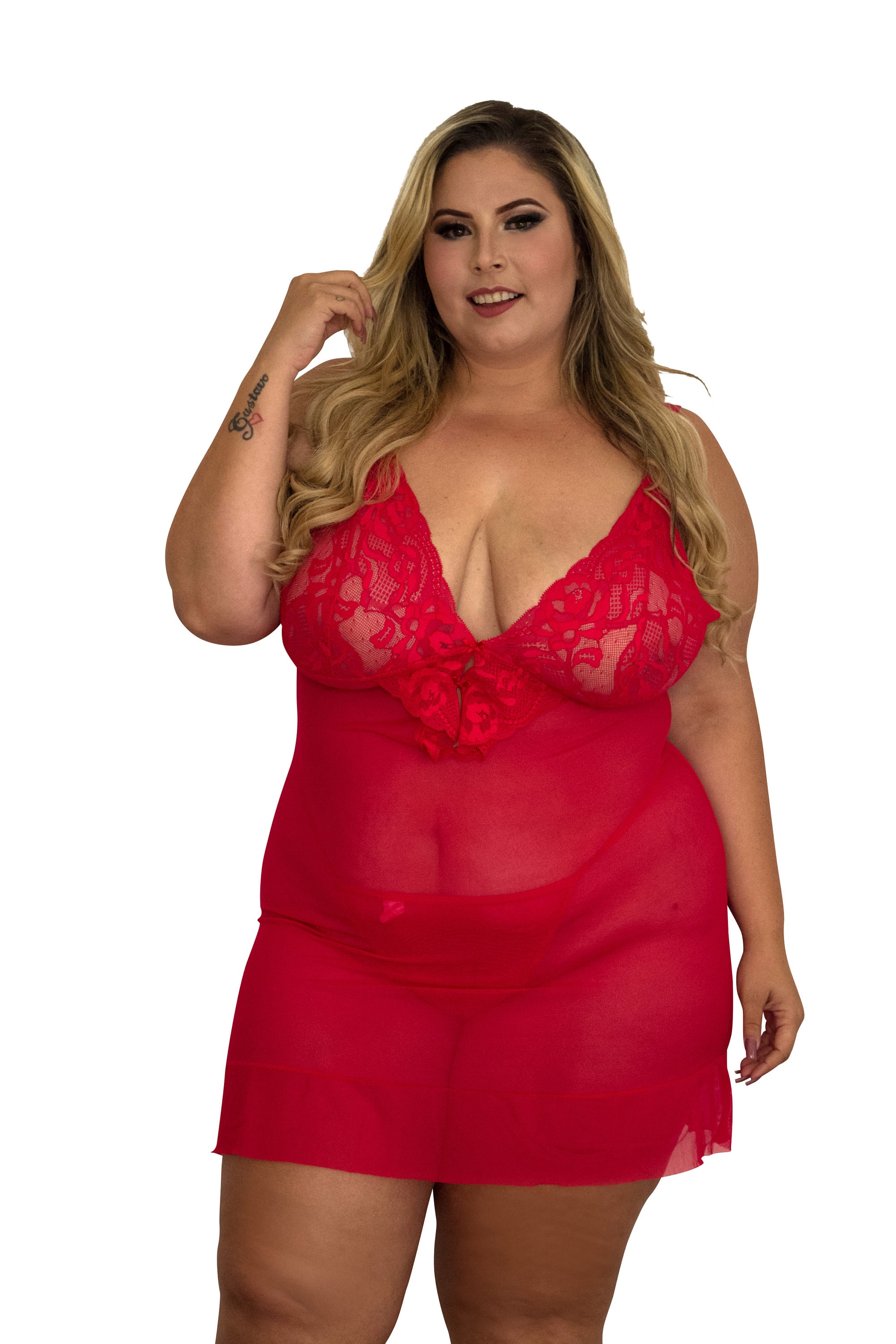 Peek-a-boo Babydoll Plus Size Lingerie Organic -