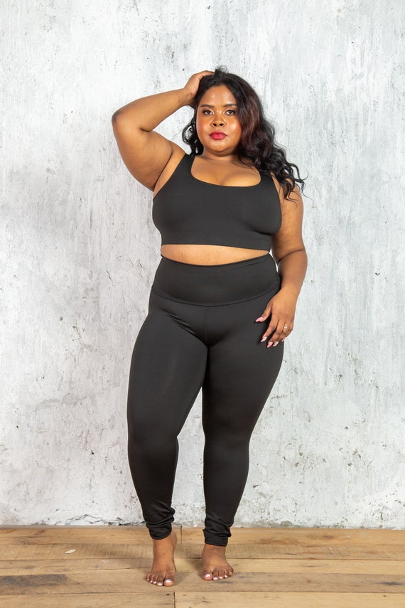 Curvy 2-piece Workout Outfit Fitness Outfit Athletic Apparel Sports Bra and  Leggings Plus-size Apparel Workout Wear Activewear 