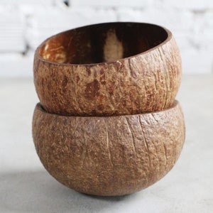 Natural Coconut Bowls (Medium) - Set of 2