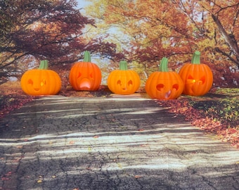 Pumpkin Tealight – Candle Holder with LED Light - Flameless Tea Light