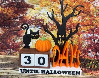Halloween Countdown Calendar 3D Printed  8.25 x 6.25 Inch Days Until Halloween