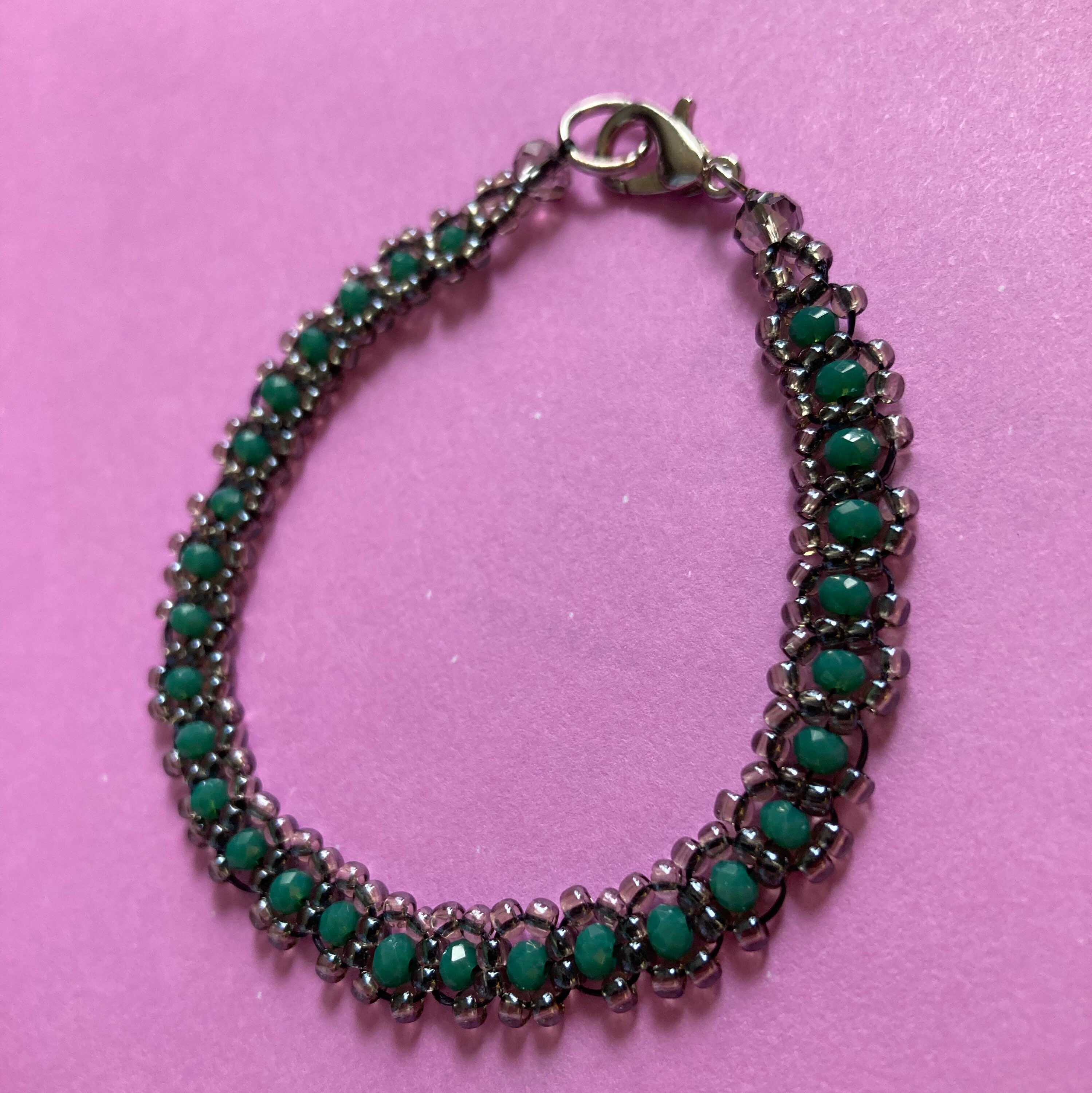 Handmade Beaded Bracelet With Quality Glass Beads, Beaded Flower Glass