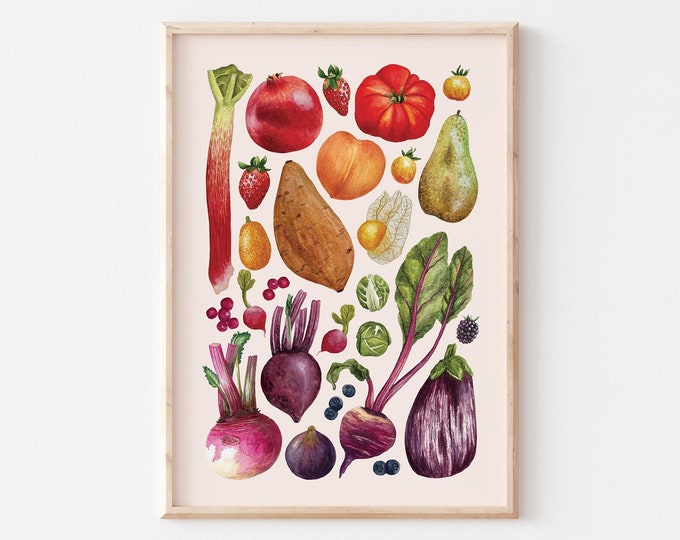 Fruit & Vegetables Kitchen Art Print