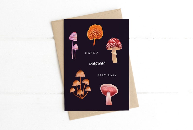 Have A Magical Birthday Mushroom Birthday Card Etsy