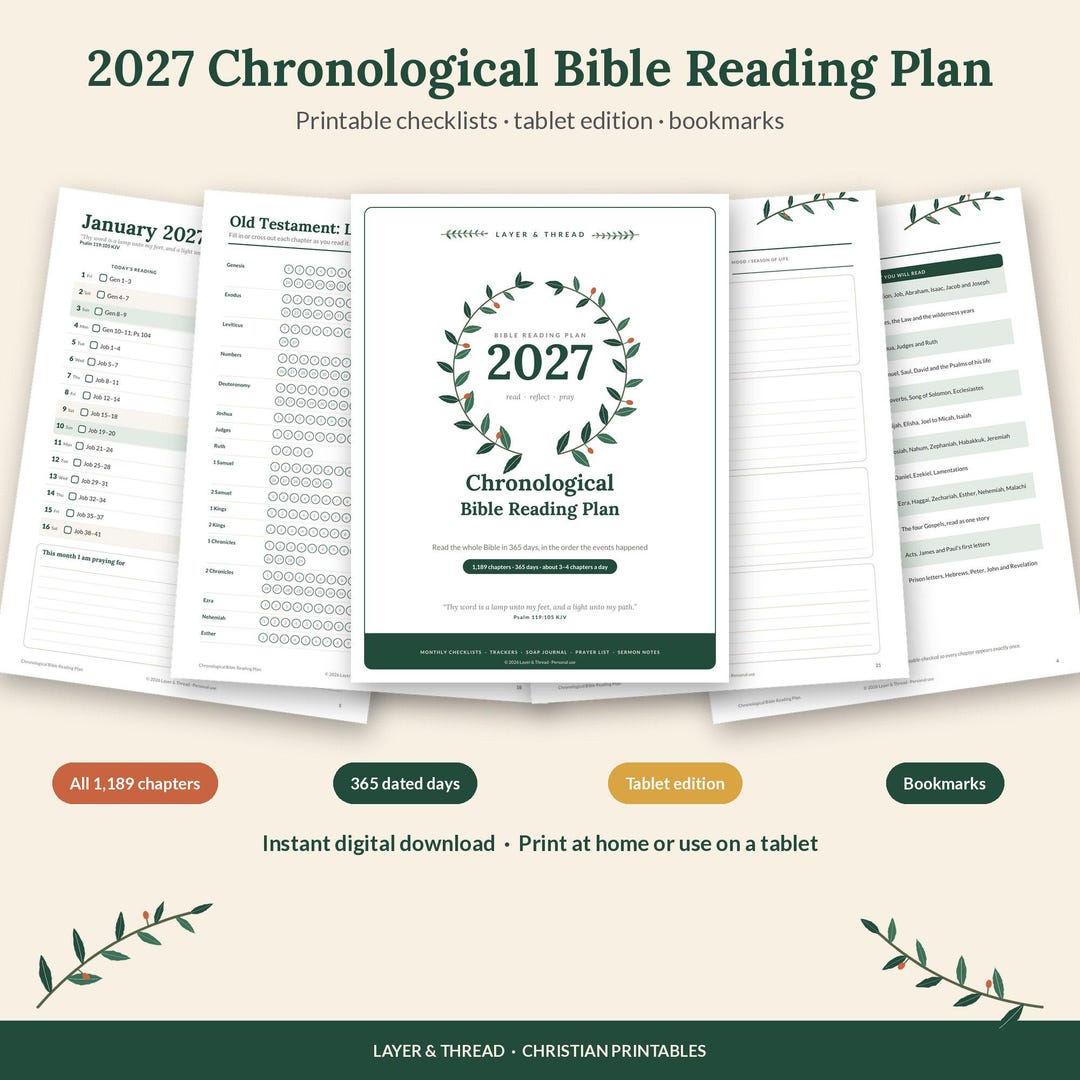 Read Scripture Reading Plan 2027 Chronological Bible Reading Plan Printable, Read the Bible in a ...