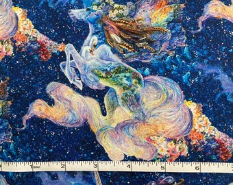 Three Wishes Fabric Celestial Journey Unicorn Allover print