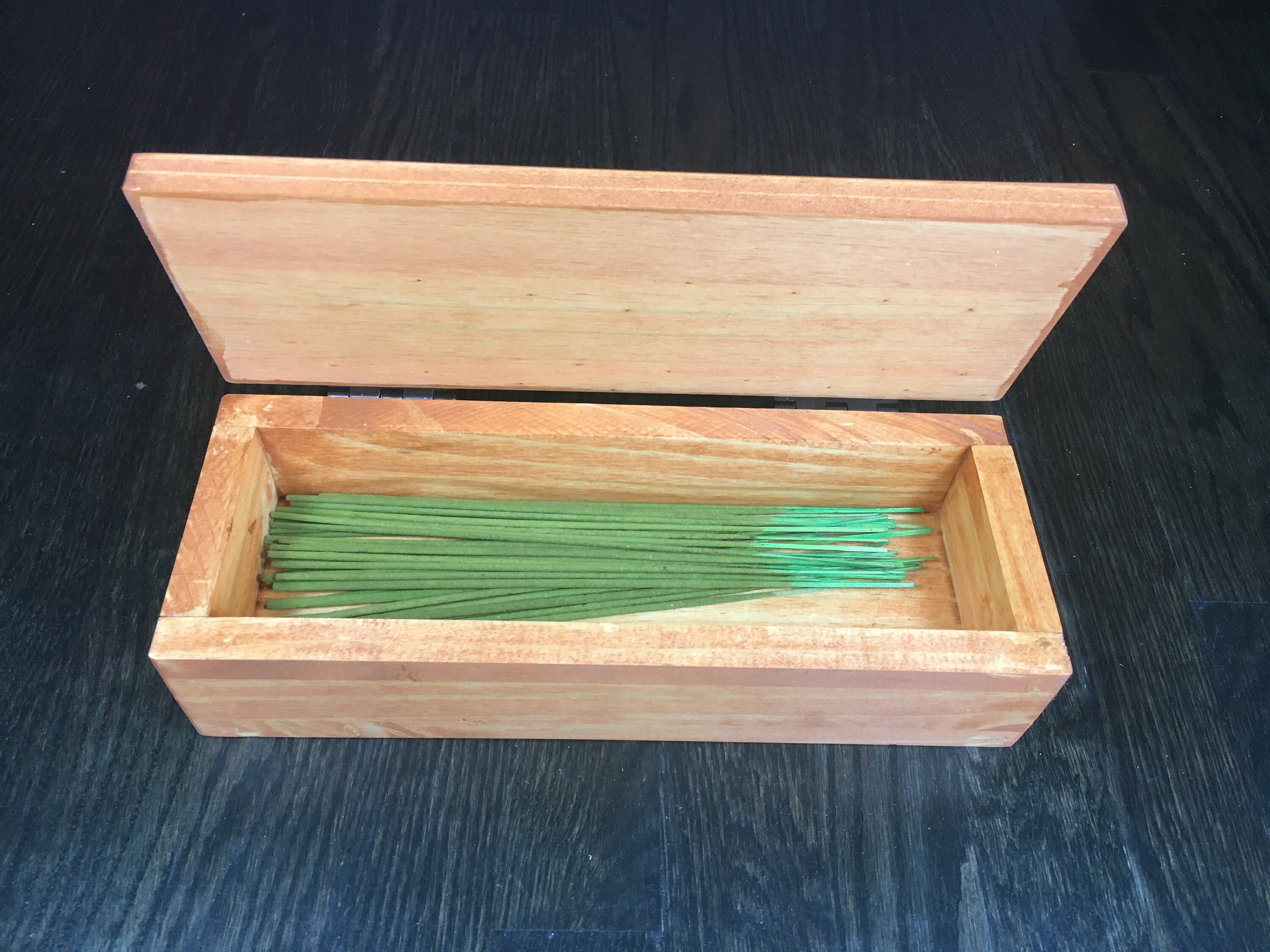 Handmade incense storage box. Made from solid pine. Perfect Etsy