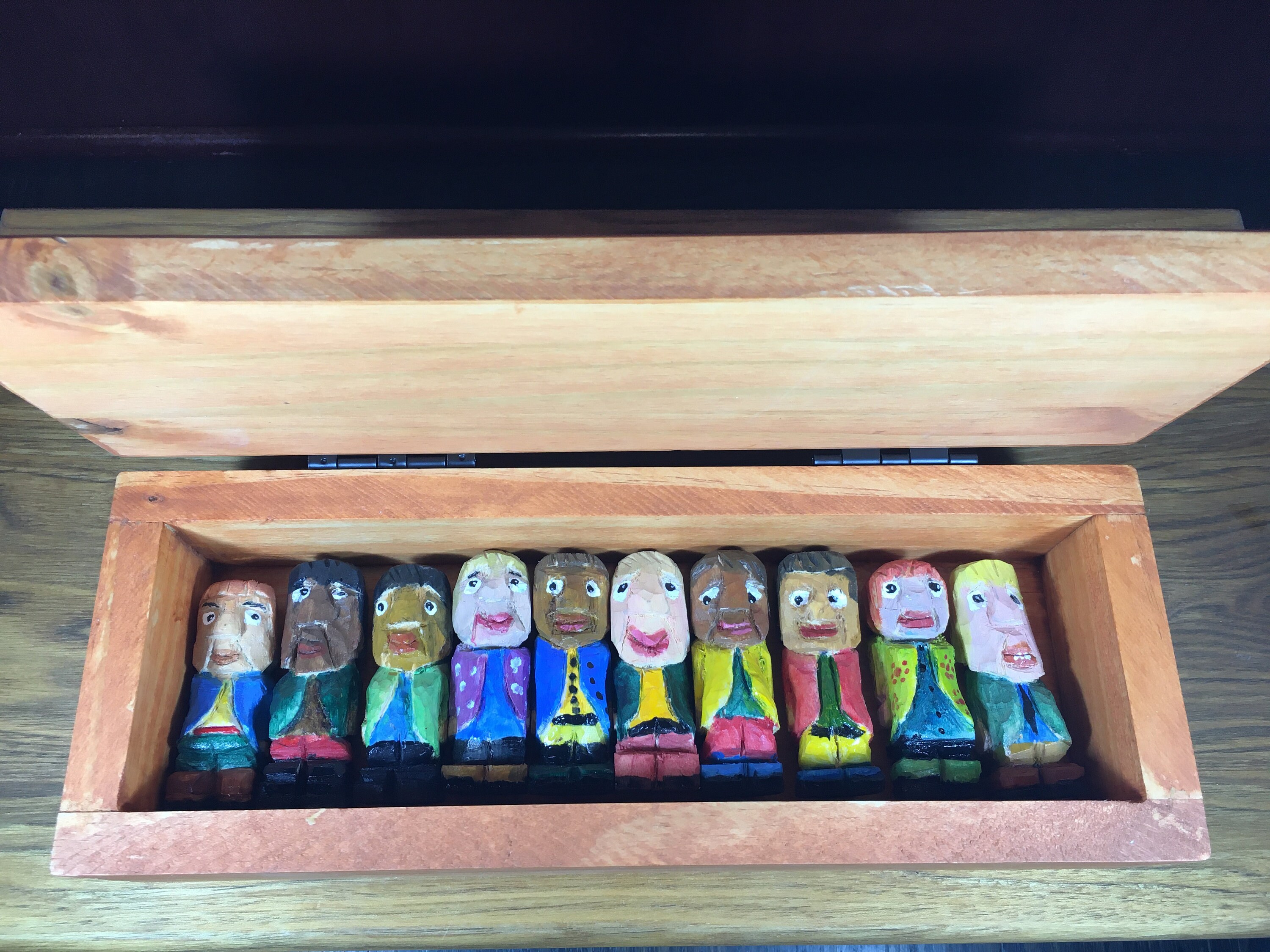 Hand carved set of 10 miniature wooden figures with handmade Etsy