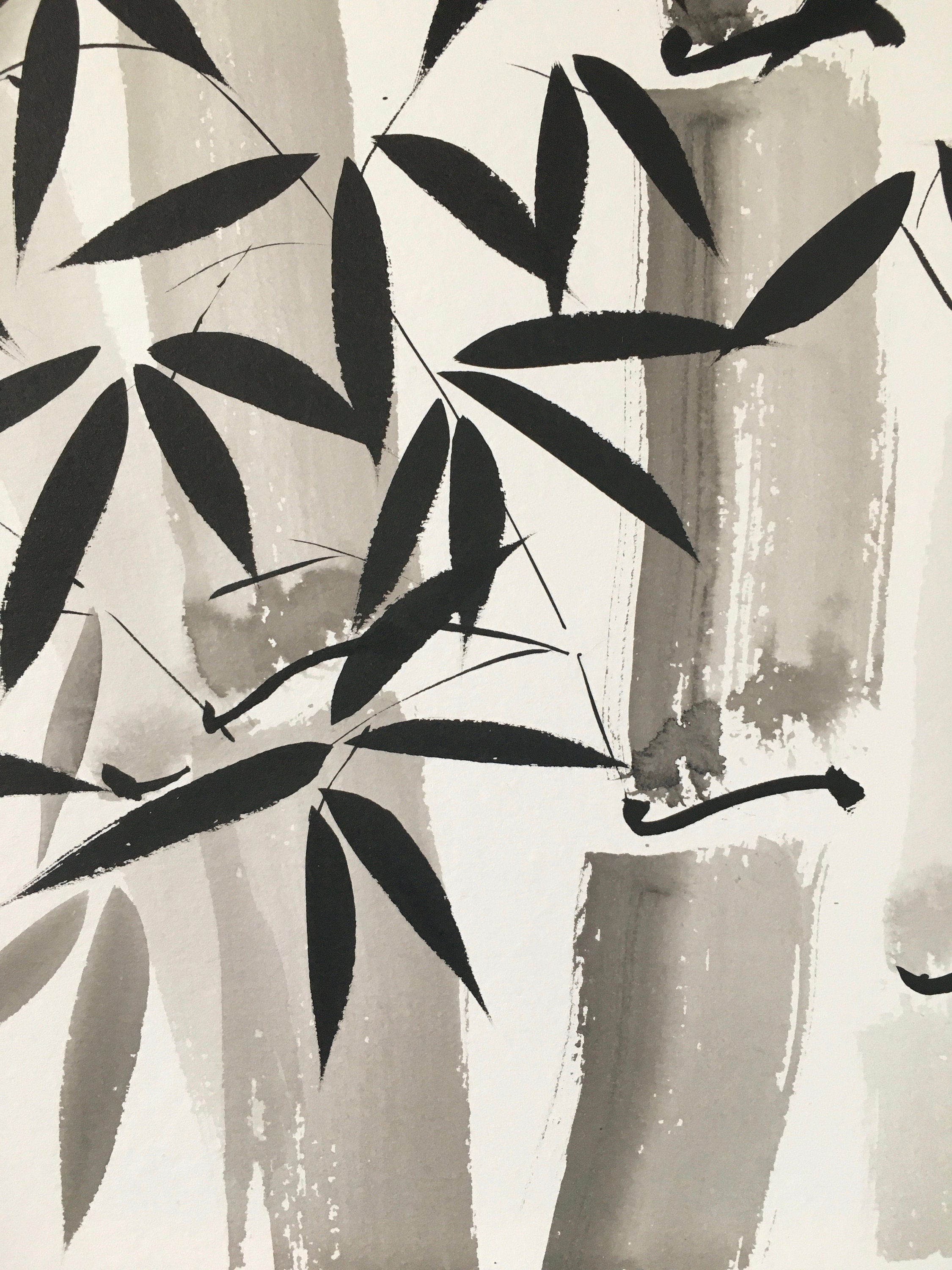 Sumie Brush Painting of Bamboo. Chinese Brush Painting With Etsy