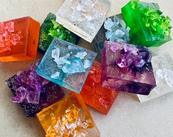 Japanese Crystal Candy Kohakutou | Edible Crystal Candy | Crunchy Outside, Soft Jelly Center | 6 Flavor Variety Box | ASMR Candy Gift
