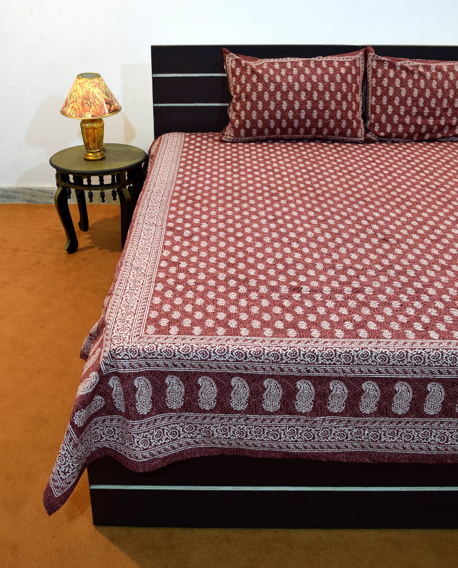 Indian Cotton Bedsheet Set Bedspread with flat sheet and Etsy