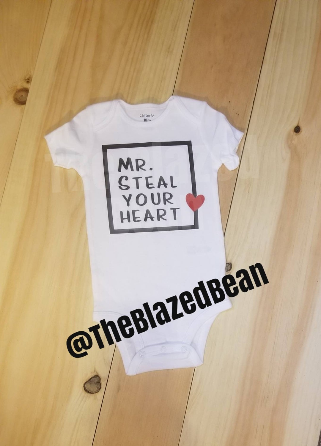 Valentine's Day Onesie Boy Valentine's Day Mr Steal Your Heart Mr Steal