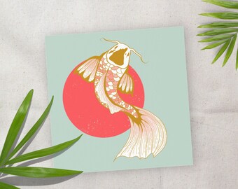 Koi fish colorful illustration