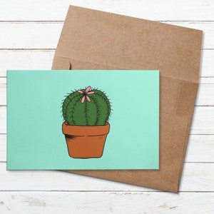Cute cacti colorful greeting card