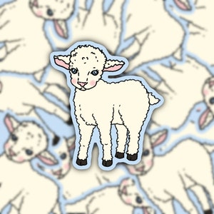 Little lamb weatherproof vinyl sticker feminist agenda scrapbook bullet journal cottage core cute baby animal
