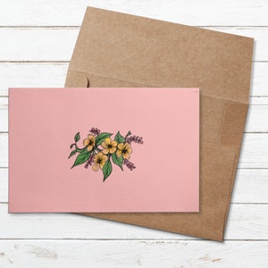 Wild flowers colorful greeting card