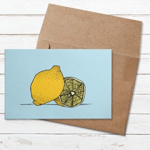 Lemons colorful greeting card