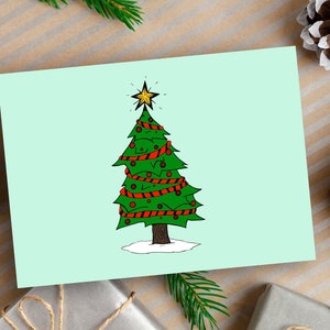 Christmas tree colorful holiday greeting card