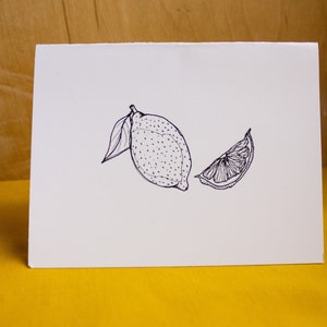 Lemons black and white greeting card
