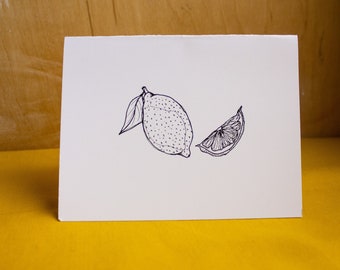 Lemons black and white greeting card