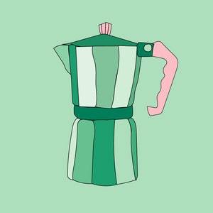 Moka Pot Coffee Lover illustration print