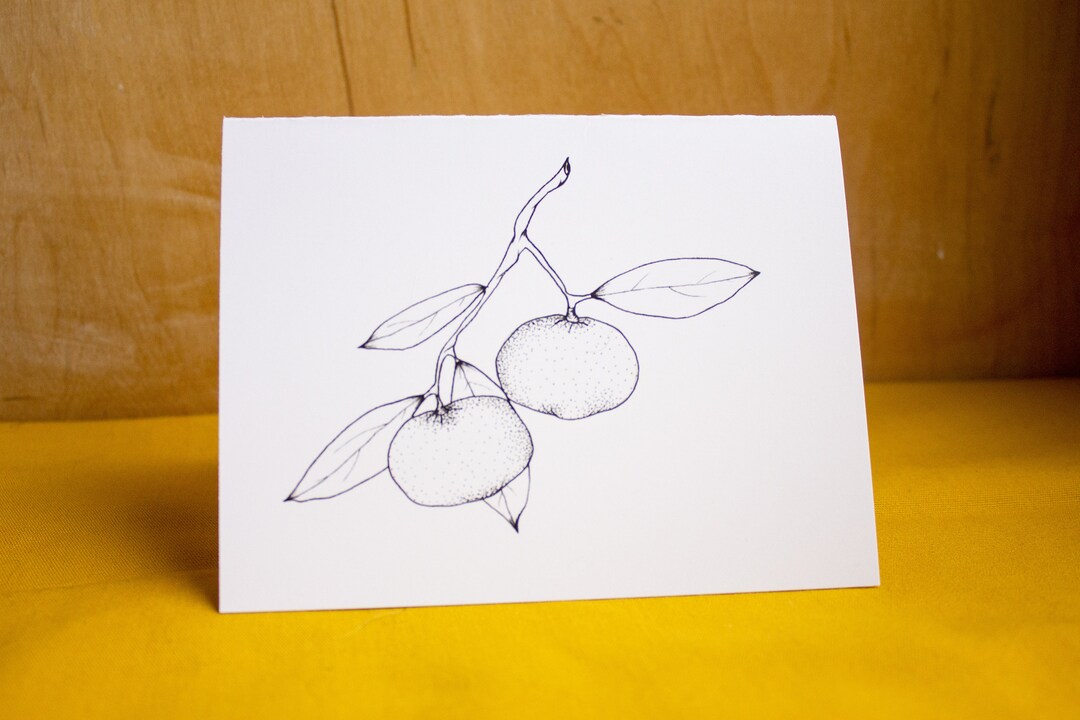 Clementine Black and White Greeting Card Etsy