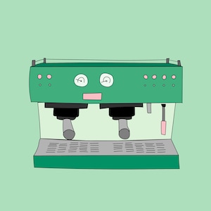 Espresso machine Coffee Lover illustration print