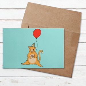 Birthday cat colorful greeting card