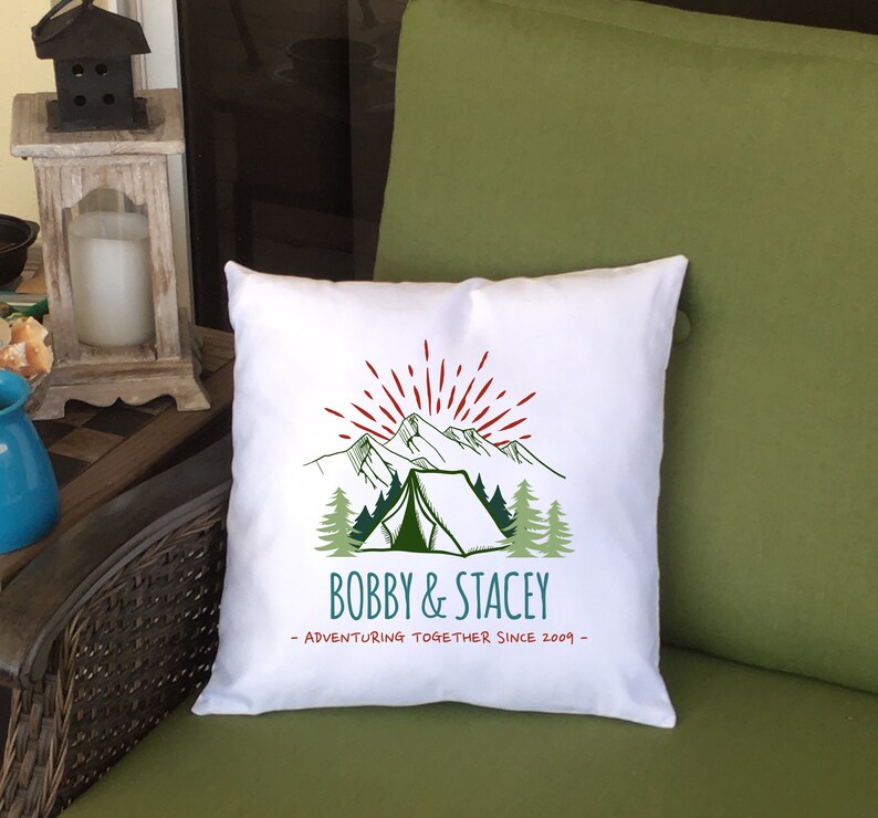 Camper Cushion Covers. Personalized camping cushion cover. Etsy
