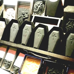 Vegan Gothic Coffin Soap with a Coffin Box