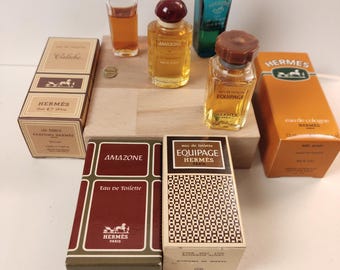 Hermes Vintage Miniature Parfums. Amouage, Amouage, Orange, Caleche mit Box