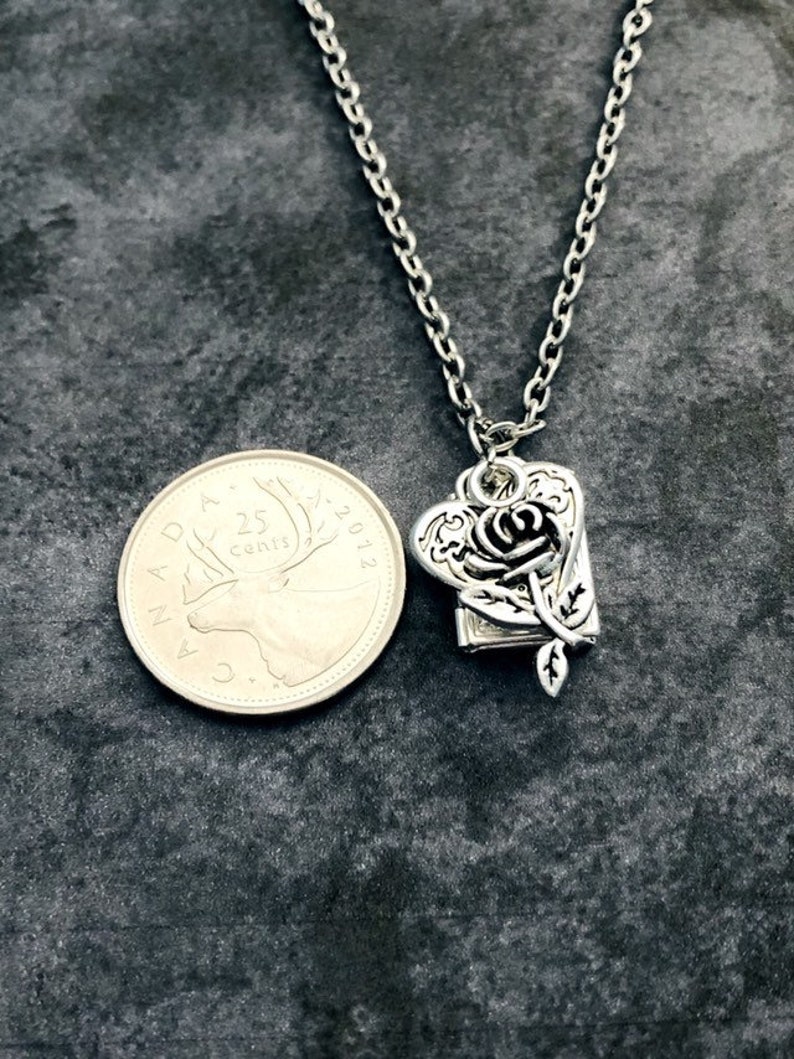 Multicharm And Locket Necklace Romantic Style Jewelry Heart And Rose Necklace